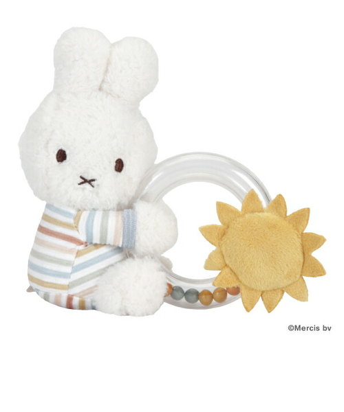 ミッフィー miffy Little Dutch ヴィンテージサニーストライプ リングラトル ガラガラ ベビー