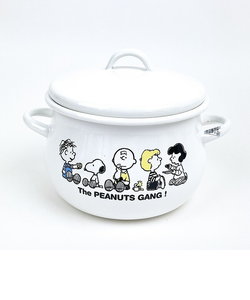 スヌーピー ブレイクタイム ホーロー両手鍋 16cm キッチン 日本製 SNOOPY