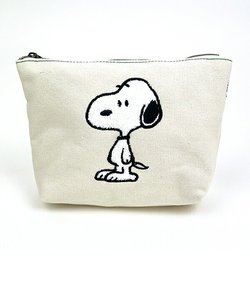 SNOOPY サガラキャンバス 化粧ポーチ 立ち 小物入れ 化粧品入れ