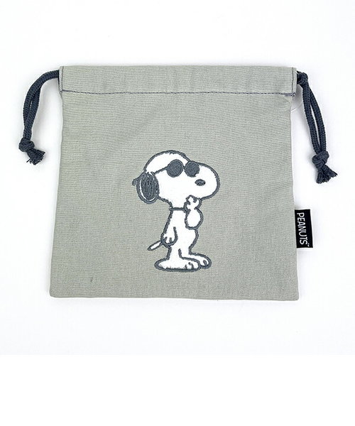 SNOOPY サガラキャンバス 巾着 ジョー・クール 小物入れ 化粧品入れ