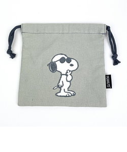 SNOOPY サガラキャンバス 巾着 ジョー・クール 小物入れ 化粧品入れ