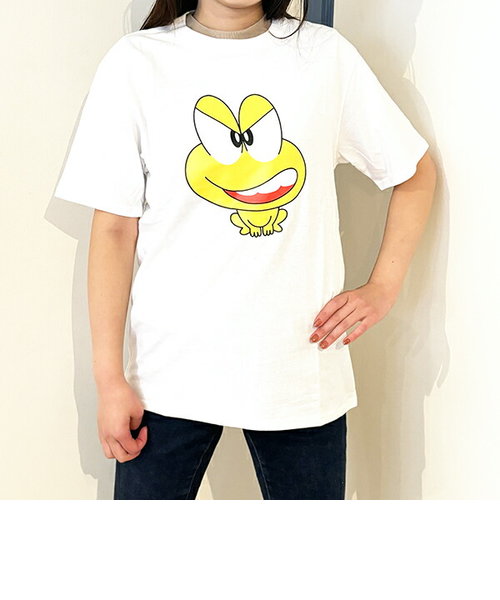 ど根性ガエル ピョン吉ツヨキ Tシャツ(ホワイト) Mサイズ アパレル