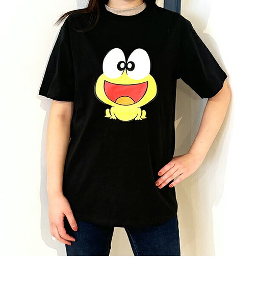 ど根性ガエル ピョン吉ごきげん Tシャツ(ブラック) LLサイズ アパレル