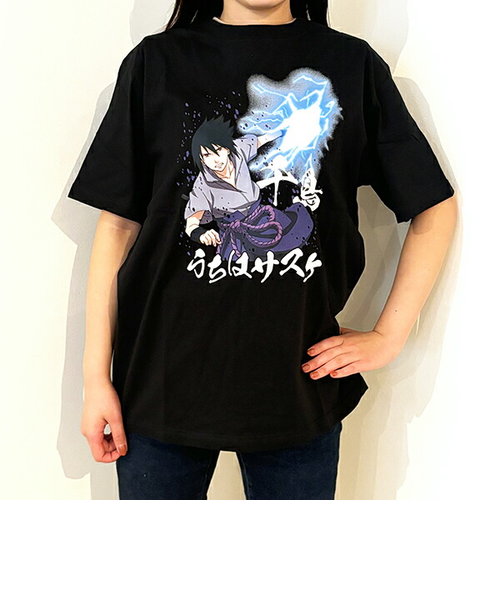 NARUTO(ナルト) うちはサスケ千鳥  Tシャツ(ブラック) LLサイズ アパレル ジャンプ