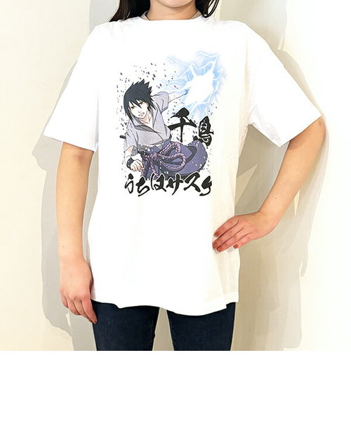 NARUTO(ナルト) うちはサスケ千鳥  Tシャツ(ホワイト) Lサイズ アパレル ジャンプ