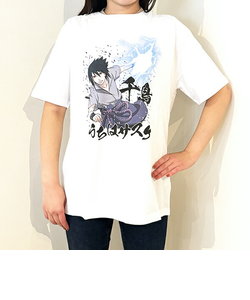 NARUTO(ナルト) うちはサスケ千鳥  Tシャツ(ホワイト) Lサイズ アパレル ジャンプ