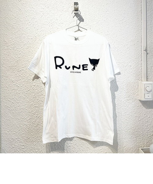 内藤ルネ Tシャツ（M) ホワイト ねこ レトロ RUNE