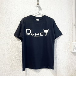 内藤ルネ Tシャツ（S)   ブラック ねこ レトロ RUNE