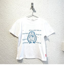 内藤ルネ Tシャツ ホワイト キラキラ少女 レトロ RUNE