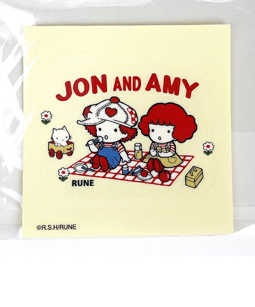 内藤ルネ JON＆AMY 復刻シール 文具 RUNE