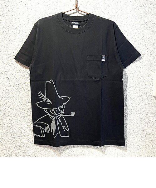 ムーミン スナフキン ポケット Tシャツ (ブラック) Mサイズ アパレル