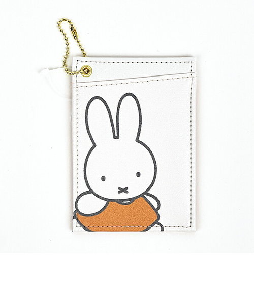 ミッフィー miffy 両面パスケース 定期入れ オレンジ 日本製