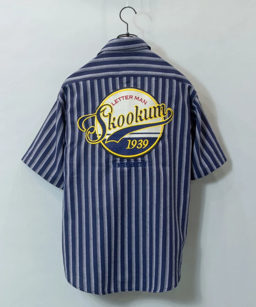 SKOOKUM×JEサークル刺繍ストライプSSシャツ | ジャックローズ