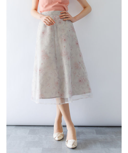 花柄オーガンジーフレアースカート | カールパークレーン（カール 
