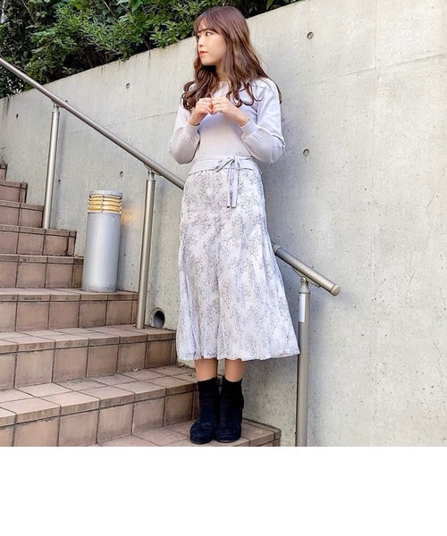 レースマーメードスカートニットドッキングワンピース Misch Masch ミッシュマッシュ の通販 Mall