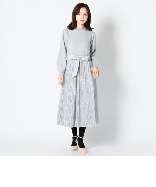 リブニットワンピース プリーツスカート Misch Masch ミッシュマッシュ の通販 Mall