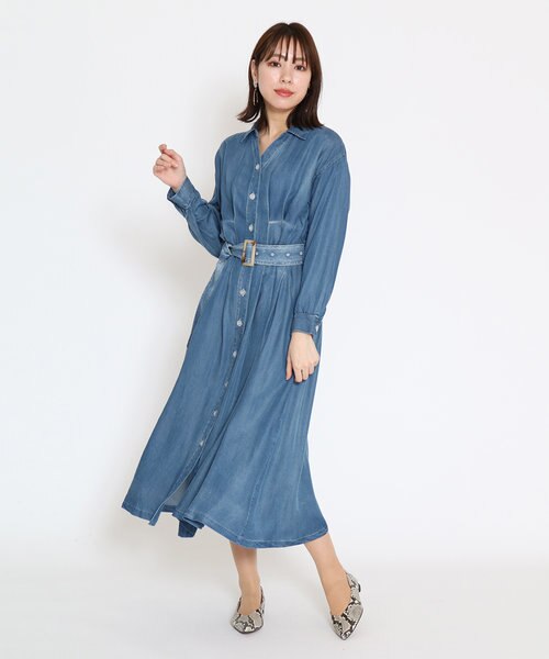Scotclub ウエストベルトデニムシャツワンピース Medoc メドック の通販 Mall