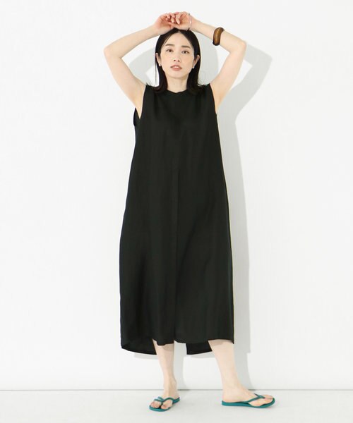 Aga リネン混 バックオープンワンピース Medoc メドック の通販 Mall