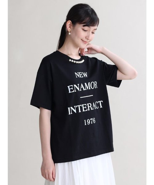 パールアクセントロゴTシャツ