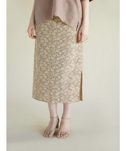 Flower jocquard skirt