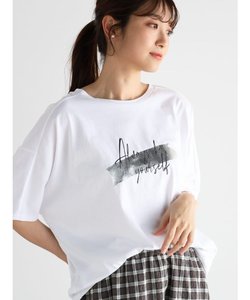 メタリックプリントオーバーTシャツ