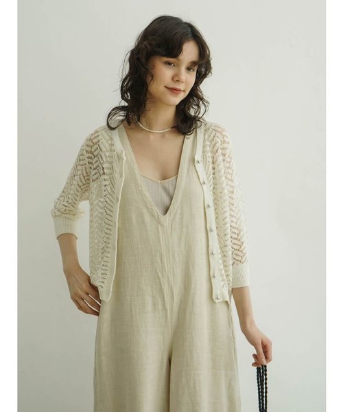 Openwork knit cardigan