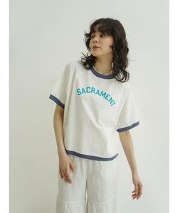 Letter print ringer T-shirt