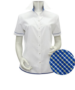 半袖 形態安定 レディースシャツ スキッパー衿 白 織柄 透け防止加工 Tokyo Shirts トーキョーシャツ の通販 Mall