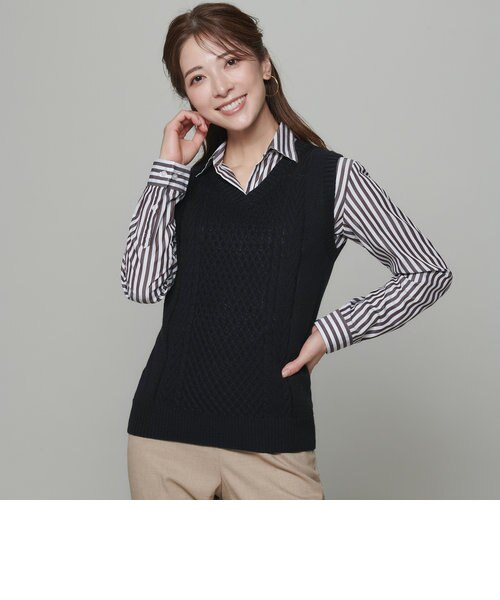 レディース ウィメンズニット Vネック ベスト ネイビー系 Tokyo Shirts トーキョーシャツ の通販 Mall レディース ウィメンズニット Vネック ベスト ネイビー系 Tokyo Shirts トーキョーシャツ の通販 Mall