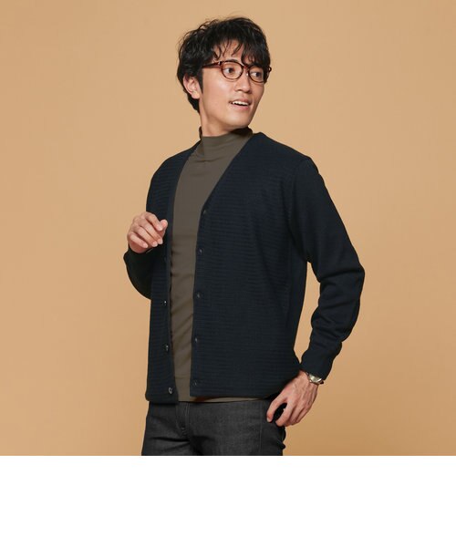 メンズニット Vネック 裏キルト カーディガン ネイビー系 Tokyo Shirts トーキョーシャツ の通販 Mall
