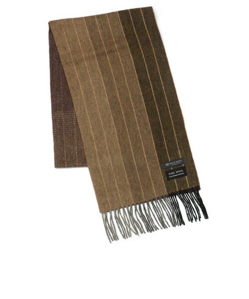 マフラー ビジネス メンズ ウィメンズ ウール100 ブラウン系 ストライプ柄 Tokyo Shirts トーキョーシャツ の通販 Mall