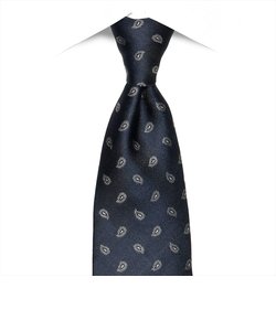 ネクタイ / ビジネス / フォーマル / イタリア製ネクタイ 絹100% ネイビー系 ペイズリー柄