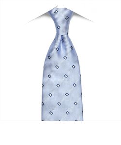 ネクタイ / ビジネス / フォーマル / 日本製ネクタイ 絹100% サックス系 小紋柄