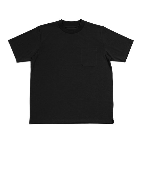 スマートネック 半袖Tシャツ 黒系