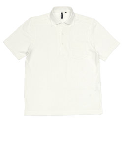 ビズポロ ワンピースワイド 半袖ビジネスポロシャツ 白×無地調