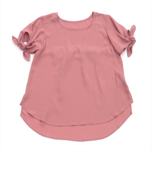 レディース 袖口リボン 半袖ブラウス ピンク無地調 Tokyo Shirts トーキョーシャツ の通販 Mall