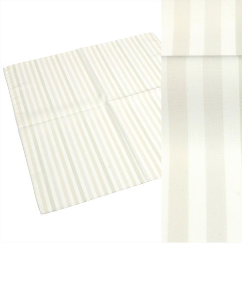 日本製 綿100% ハンカチ ベージュ系 ストライプ柄
