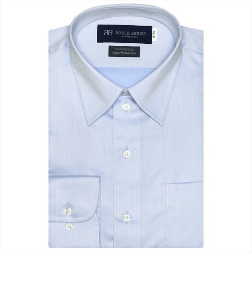 【SUPIMA】形態安定 レギュラー 綿100% 長袖ビジネスワイシャツ