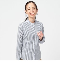 【SUPIMA】形態安定 スタンド 綿100% 長袖ビジネスシャツ