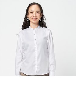 【SUPIMA】形態安定 スタンド 綿100% 長袖ビジネスシャツ