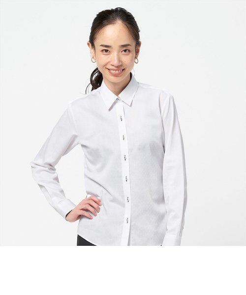 形態安定 レギュラー衿 長袖ビジネスシャツ