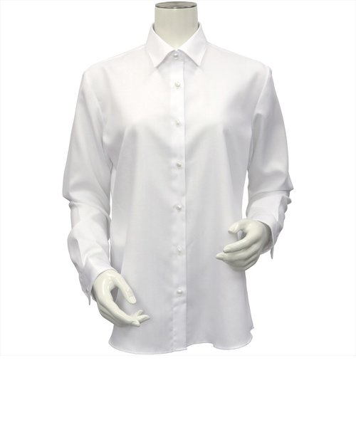【SUPIMA】形態安定 レギュラーカラー 綿100% 長袖ビジネスワイシャツ