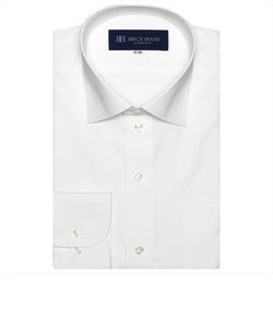 【透け防止】形態安定 ワイドカラー 長袖ビジネスワイシャツ