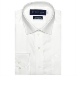 【SUPIMA】形態安定 ワイドカラー 綿100% 長ビジネスワイシャツ