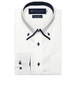 【SUPIMA】形態安定 ボタンダウン 綿100% 長袖ビジネスワイシャツ