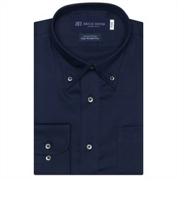 【SUPIMA】 形態安定 ボタンダウン 綿100% 長袖ビジネスワイシャツ