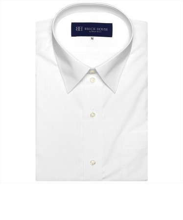 ワイシャツ 半袖 形態安定 ドゥエボットーニ ボタンダウン 白×ダイヤ