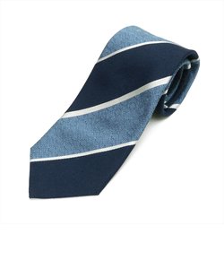 【日本製】桐生織 絹100% ネクタイ ブルー系 ビジネス フォーマル