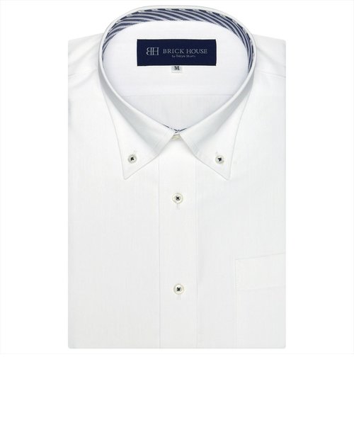 【透け防止】形態安定 ボタンダウンカラー 半袖ビジネスワイシャツ