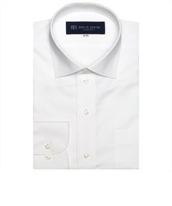 【透け防止】形態安定 ワイドカラー 長袖ビジネスワイシャツ